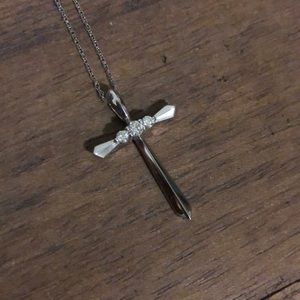 Diamond cross necklace
